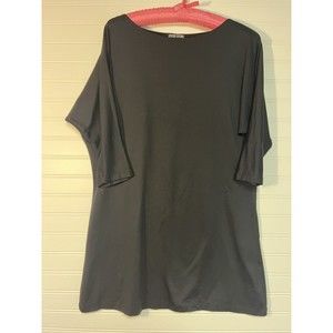 A'nue Ligne Black Boatneck Tunic Dress - Small 3/4 Sleeves Tactel/Lycra blend